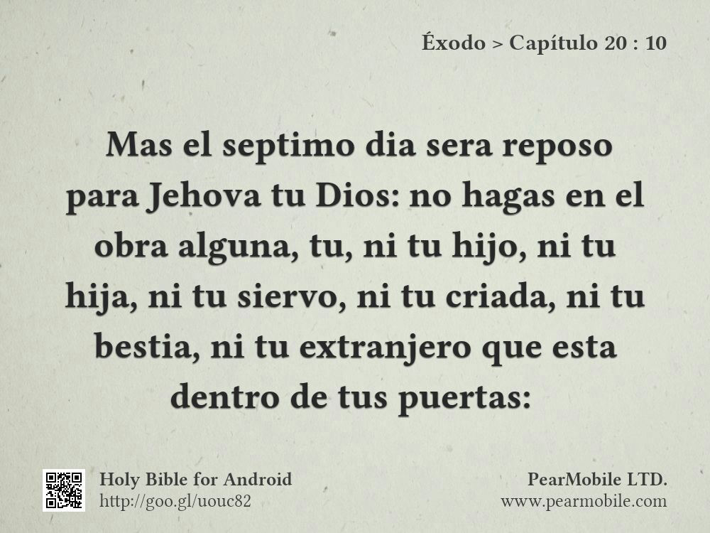 Éxodo, Capítulo 20:10